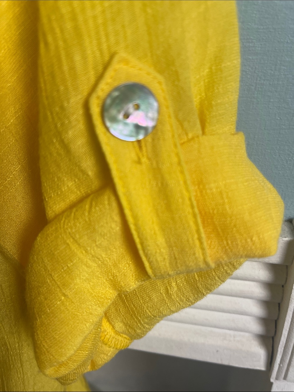 Ruby Rd. Yellow Tie-Front Lightweight Button-Down Top - Picture 3 of 9